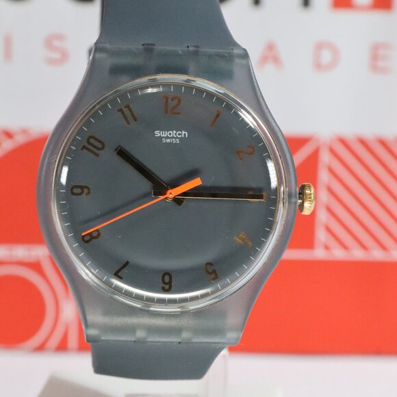 New Swiss Swatch Nuit Blue Dark Gray Dial UNisex Watch SUOM105 New Gent 41MM main image 6